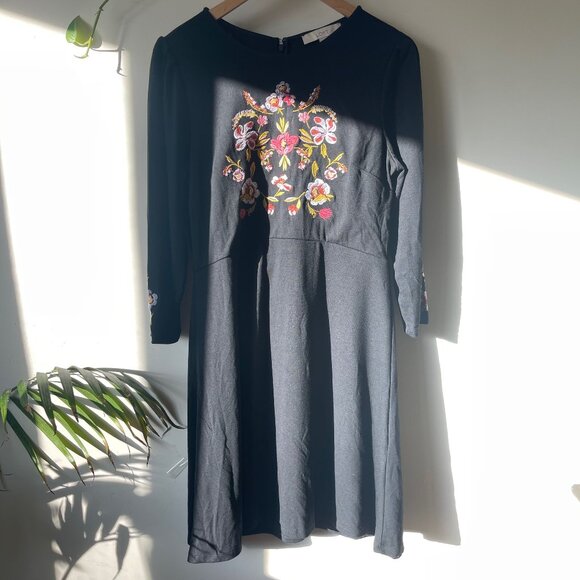 BNWOT Black Loft Floral Dress - Picture 1 of 10